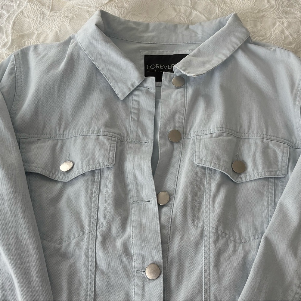 Forever 21 Plus Size Light Blue Jacket